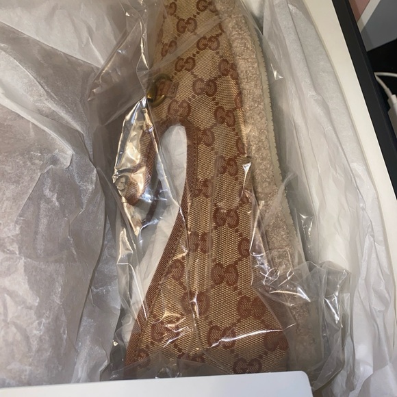 Gucci Tan Loafers with Gold Accents main image 8